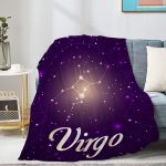 Twelve Constellation Zodiac Virgo Soft Flannel Blanket Cozy Sky Fuzzy Throws for Nap Bed Sofa Couch Home Decor Girl Women Friends Kids Gifts 40"x50" for Kids - Virgo Blanket for men