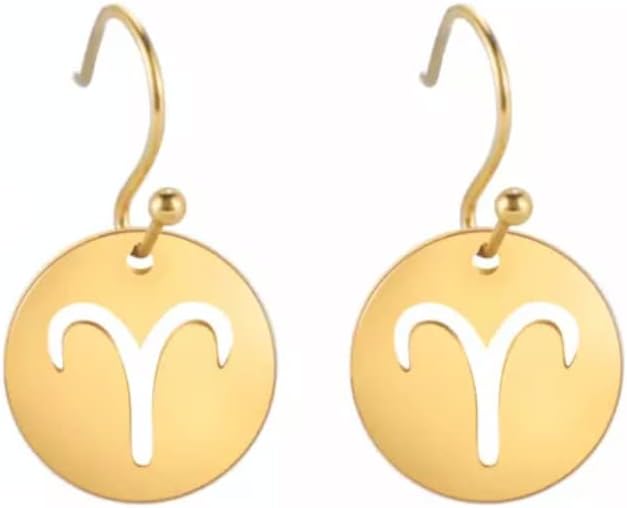 Constellation Earrings for Women - Zodiac Earring - Horoscope Earrings - Gold Zodiac Jewelry - Aries Earrings for men