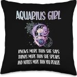 Aquarius Zodiac Sign Girl Aquarius Horoscope Astrology Throw Pillow - Aquarius Pillow for men