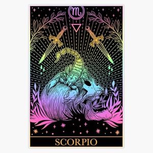 Zodiac sign dark gothic tarot card Scorpio Sticker Bumper Sticker Vinyl Decal 5" - Scorpio Sticker for men