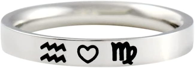 Zodiacs Love Stainless Steel Ring, Custom Astrology Zodiac Gift, Capricorn Aquarius Pisces Aries Taurus Gemini Cancer Leo Virgo Libra Scorpio Sagittarius, Couples Valentines Personalized Birthday Gift - Aries Ring for men