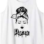 Pisces Zodiac Sign Messy Bun Astrology Birthday - Pisces T-Shirt for men