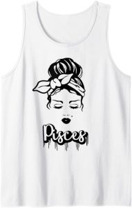 Pisces Zodiac Sign Messy Bun Astrology Birthday - Pisces T-Shirt for men