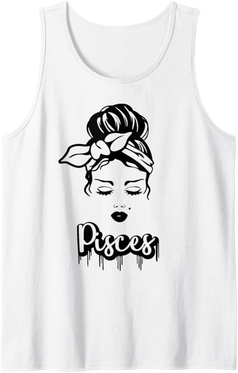 Pisces Zodiac Sign Messy Bun Astrology Birthday - Pisces T-Shirt for men