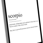 Scorpio Definition Print,Scorpio Gifts,Canvas Quotes Wall Art,Office Decor,Decor For Living Room,12x16 Inch Framed Wall Art - Scorpio Canvas for men