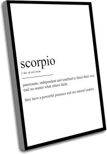 Scorpio Definition Print,Scorpio Gifts,Canvas Quotes Wall Art,Office Decor,Decor For Living Room,12x16 Inch Framed Wall Art - Scorpio Canvas for men