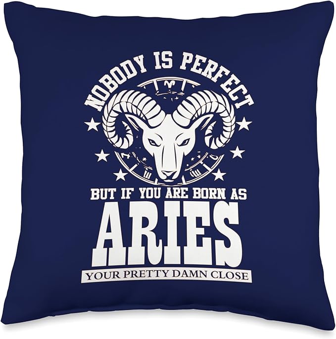 Funny Zodiac Sign Aries Astrology Horoscope Birthday Party Throw Pillow - Aries Pillow for men