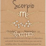 Gold Plated Zodiac Constellation Sign Bracelets for Women Men 12 Birth Months Exquisite Letter Old English Astrology Bracelet Horoscope Jewelry Birthday Gift - Scorpio Accessories for men