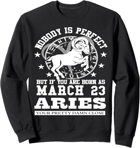 Aries Star Sign March 23 Funny Astrology Horoscope Birthday Sweatshirt - Aries Sweatshirt for men