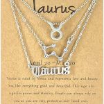 3Pcs Zodiac Gold Plated CZ Necklaces for Women Girls Old English Necklace 12 Constellation Necklace Zodiac Sign Gifts for Women - Taurus Products for men