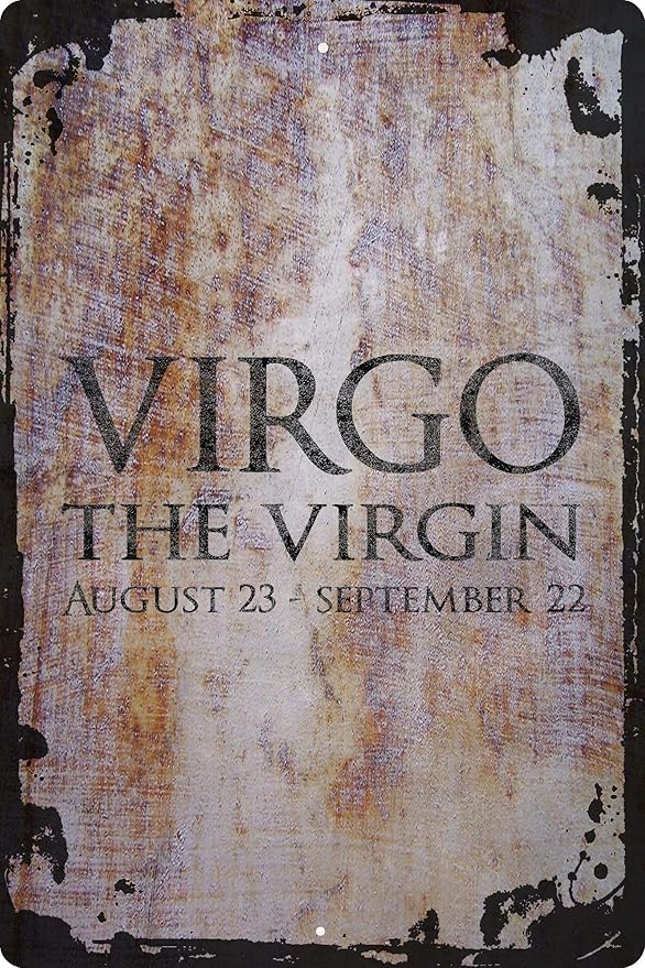 Virgo the virginAugust 23-September 22 zodiac astrology Beige Wall Art Decor Funny Gift 12 x 18 Inch - Virgo Poster for men
