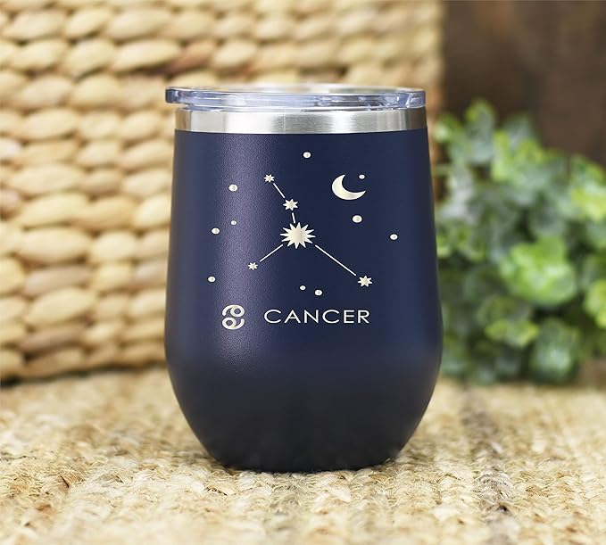 AVITO Personalized Astrology Tumbler, 12 oz Laser Engraved Tumbler, Astrology Gifts, Zodiac Signs with Constellations, Aries Cup, Scorpio Gifts, Constellation Gift, Leo Gift, Travel Mug - Aries Mug for men