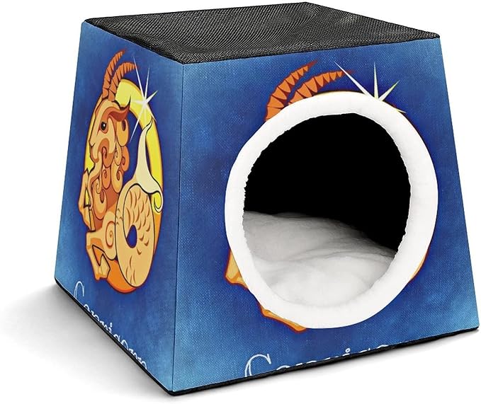 Printed Cat Cube Kitty House Indoor Cats Bed Cat Sofa Small Dogs Shelter Warm and Cozy Aries Sign - Aries Blanket for men