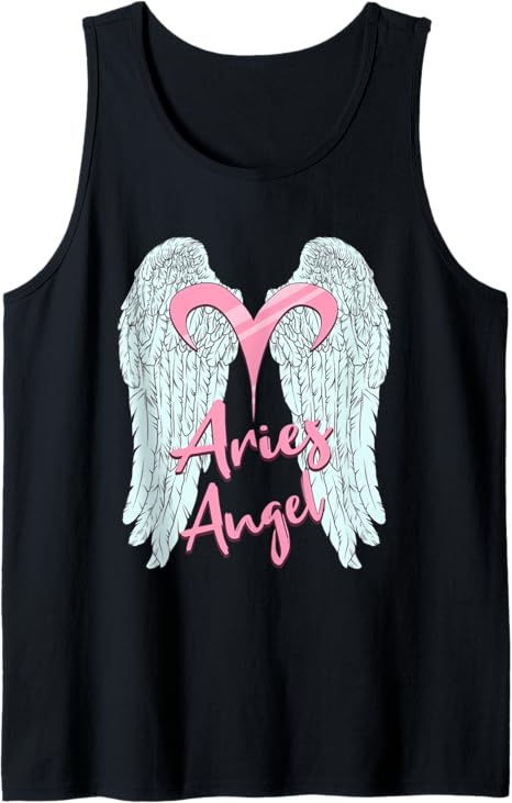 Aries Angel Zodiac Sign with Angel Wings for Women Tank Top - Aries T-Shirt for men