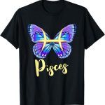 Pisces Zodiac Sign with Butterfly Wings - Pisces T-Shirt for men
