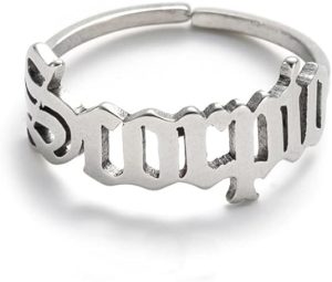 COLORFUL BLING Constellation Rings for Women, 12 Zodiac Old English Letter Adjustable Stainless Steel Zodiac Sign Ring Horoscope Astrology Jewelry - Scorpio Accessories for men