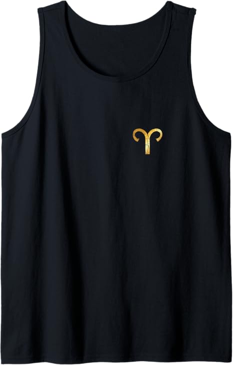 Zodiac Sign Aries (Vintage Yellow) Aries Tank Top - Aries T-Shirt for men