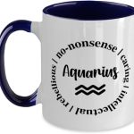 Aquarius Astrology Zodiac Sign Coffee Mug January February Birthday for Boyfriend Girlfriend Boss Two Tone Navy - Aquarius Mug for men