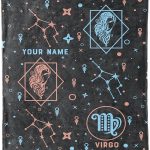 Virgo Blanket, Personalized Zodiac Blanket, Custom Names, Horoscope Design, for Friends and Family, Birthday, House Warming Gift, Super Soft, Silky Smooth Light Weight Warm Bed Blanket - Virgo Blanket for men