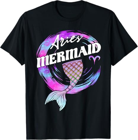 Aries Mermaid Zodiac Sign With Mermaid Tail for Women T-Shirt - Aries T-Shirt for men