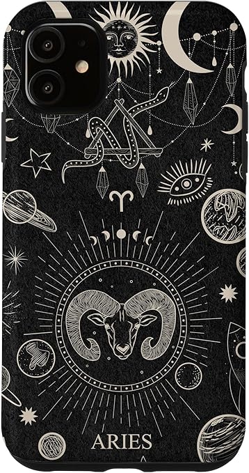 Galaxy Zodiac Sign Astrological Celestial Aesthetic Aries Case for iPhone 11 - Aries Phone Case for men