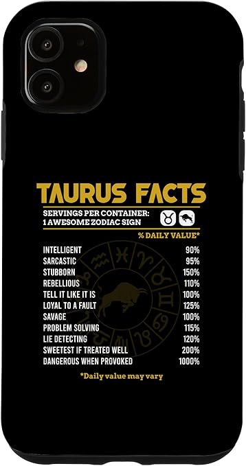 iPhone 11 Taurus Facts Funny Horoscope Astrology Zodiac Sign Case - Taurus Phone Case for men