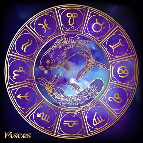 BELECO 6x6ft Fabric Pisces Horoscope Photography Backdrop Zodiac Party Background Wallpaper Astrology 12 Constellations Signs Zodiac Tarot Birthday Party Banner Home Decor Adults Teens Photo Props - Pisces Home Decor for men
