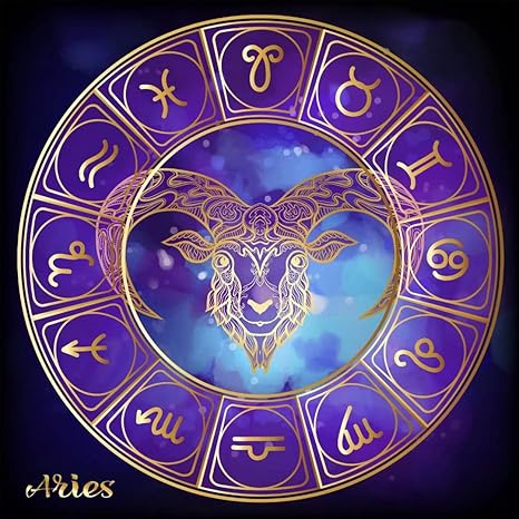 BELECO 5x5ft Fabric Aries Horoscope Photography Backdrop Zodiac Party Background Poster Astrology Twelve Constellations Signs Zodiac Tarot Birthday Party Banner Home Decor Adults Teens Photo Props - Aries Poster for men
