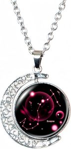 DEQIYIJI Zodiac Necklace Jewelry Birthday Gifts Astrology 12 Constellation Horoscope Sign Galaxy Crescent Half Moon Pendant Necklace - Scorpio Products for men