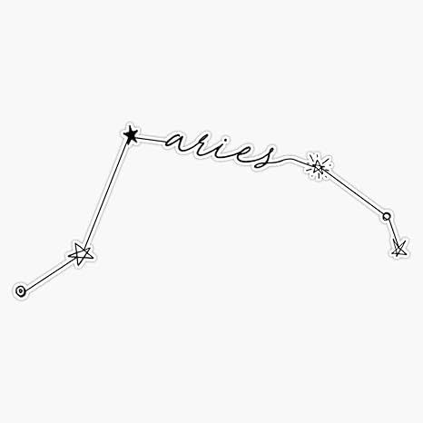 Aries Zodiac Constellation Doodle Bumper Sticker Vinyl Decal 5 inches - Aries Sticker for men
