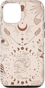 Galaxy Moon Phases Celestial Cute Zodiac Sign Pisces Case for iPhone 12/12 Pro - Pisces for men
