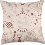 Galaxy Moon Phases Celestial Aesthetic Zodiac Sign Taurus Throw Pillow - Taurus Pillow for men