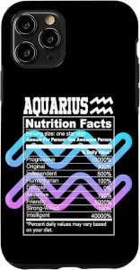 iPhone 11 Pro Aquarius Nutritional Facts Y2K Zodiac Astrology Birthday Case - Aquarius Phone Case for men