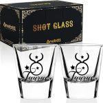 Onebttl Zodiac Sign Shot Glass Set of 2, Unique Birthday Gifts for Women, Men, Friend, Coworker, Wife, Husband- (1.5oz/45ml)- Taurus - Taurus Products for men