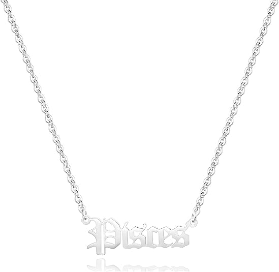 18K Gold Plated Astrology Necklace for Women Jewelry,12 Zodiac Pendant Horoscope Constellations Necklace - Pisces for men