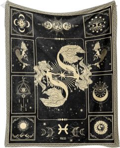 Pisces Constellation Blanket Astrology Sign Throw Blanket, Lightweight Microfiber Blanket Birthday Graduation to Mom Gifts for Women Men 40"X50" - Pisces for men