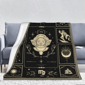 Virgo Constellation Blanket Astrology Sign Throw Blanket, Lightweight Microfiber Blanket Birthday Graduation to Mom Gifts for Women Men 40"X50" - Virgo Blanket for men