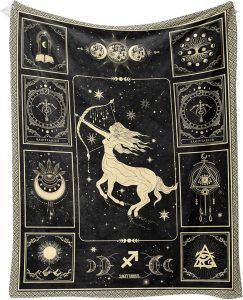 Sagittarius Constellation Blanket Astrology Sign Throw Blanket, Lightweight Microfiber Blanket Birthday Graduation to Mom Gifts for Women Men 40"X50" - Sagittarius Home Decor for men