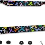 Multicolor Cancer Awareness Ribbons License Plate Frame Stainless Steel Car Accessories Personalized License Plate Fits Standard U.S. Vehicles Size: 12.2 x 6 Inches for Men Women - Cancer Car Accessories for men
