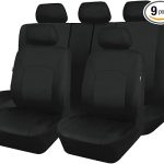 Flying Banner Car Seat Covers Front Seats Rear Bench Polyester car seat Protectors Easy installations Rear Bench Split Classic Man Lady Truck Soid Black - Aries Car Seat Cover for men