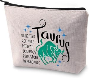 BLUPARK Zodiac Sign Cosmetic Bag Horoscope Makeup Bag 12 Constellation Birthday Gift for Astrology Lover (Taurus) - Taurus for men