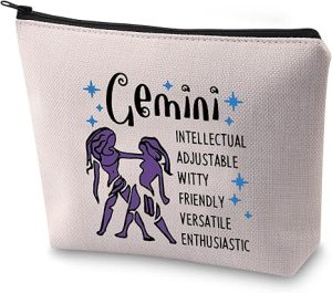 BLUPARK Zodiac Sign Cosmetic Bag Horoscope Makeup Bag 12 Constellation Birthday Gift for Astrology Lover (Gemini) - Gemini Canvas for men