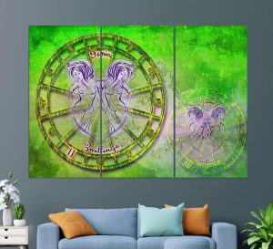 Gemini Sign Canvas Print, Zodiac Wall Art, Astrology Wall Art, Gemini Gift, Zodiac Wall Decor, Zodiac Canvas Art - Gemini Canvas for men