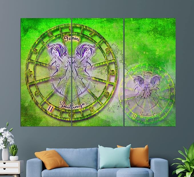 Gemini Sign Canvas Print, Zodiac Wall Art, Astrology Wall Art, Gemini Gift, Zodiac Wall Decor, Zodiac Canvas Art - Gemini Canvas for men