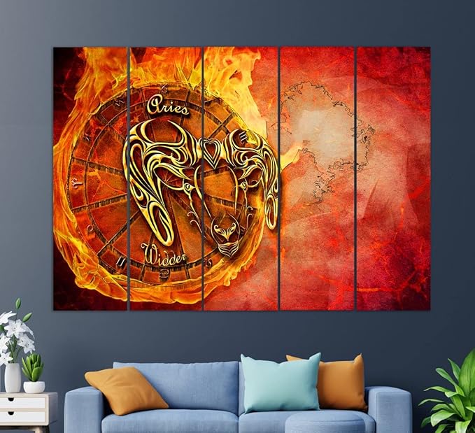 Aries Sign Canvas Print, Zodiac Wall Art, Astrology Wall Art, Aries Gift, Zodiac Wall Decor, Zodiac Canvas Art - Aries Canvas for men
