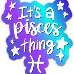 Pisces Zodiac Sign Stickers - 2 Pack - Waterproof Vinyl for Car, Phone, Water Bottle, Laptop - Pisces Decals (2-Pack) - Pisces Car Accessories for men
