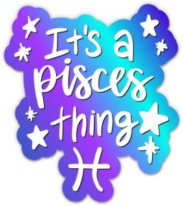 Pisces Zodiac Sign Stickers - 2 Pack - Waterproof Vinyl for Car, Phone, Water Bottle, Laptop - Pisces Decals (2-Pack) - Pisces Car Accessories for men