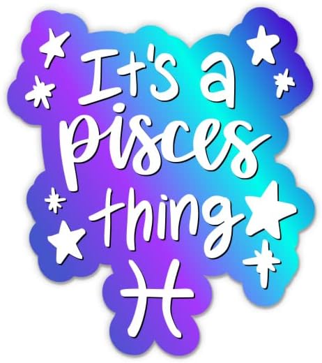 Pisces Zodiac Sign Stickers - 2 Pack - Waterproof Vinyl for Car, Phone, Water Bottle, Laptop - Pisces Decals (2-Pack) - Pisces Car Accessories for men