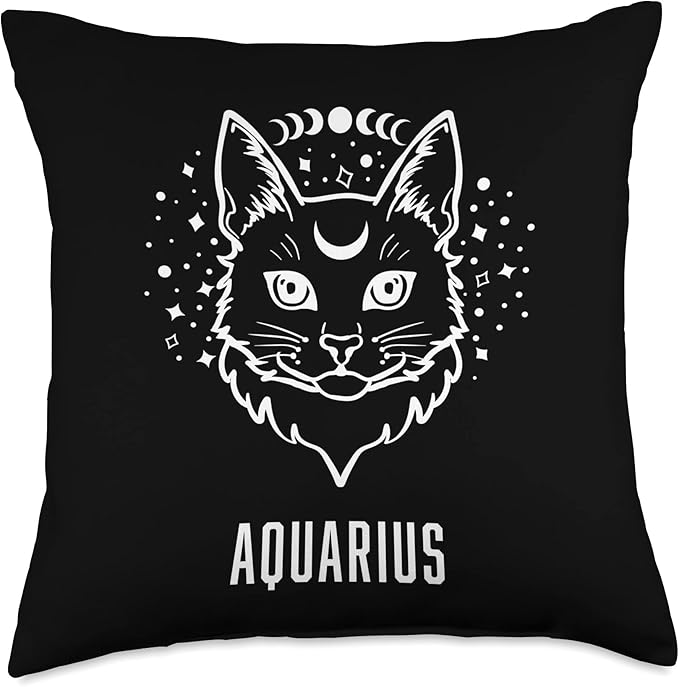Aquarius Zodiac Sign Spiritual Astrology New Age Throw Pillow - Aquarius Pillow for men