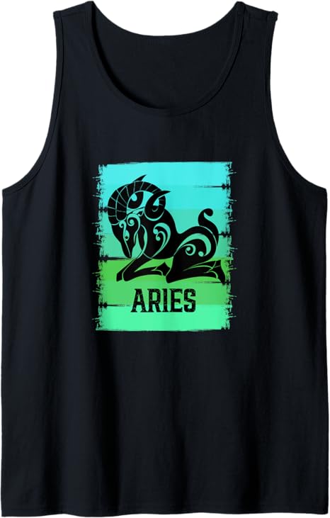 Zodiac Aries Stuff Ram Symbol Star Sign March Birthday April Tank Top - Aries T-Shirt for men